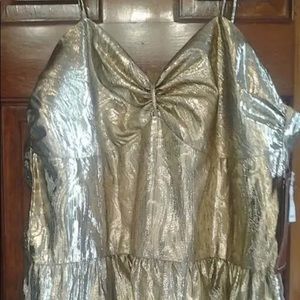 Gold Metallic Dress Size 15/16 NWT